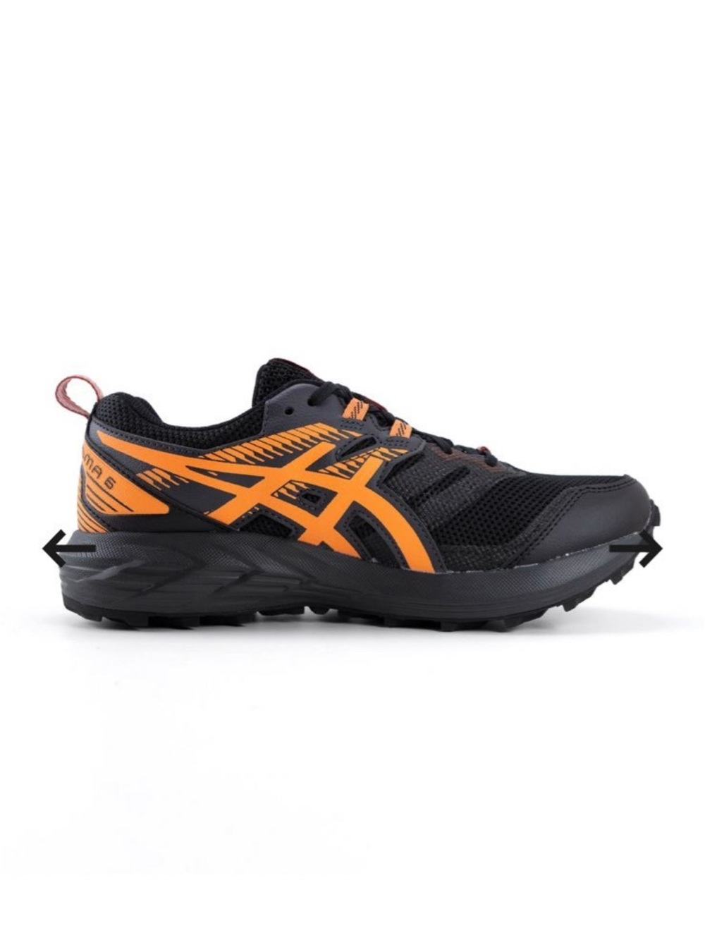 Asics Black and Orange Women's Trail Sneakers